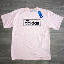 RARE NEW MENS ADIDAS ORIGINALS BOX TREFOIL TEE SHIRT SIZE LARGE HY3413 PINK
