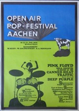OPEN AIR POP FESTIVAL 1970 PINK FLOYD DEEP PURPLE German Concert poster NM RARE