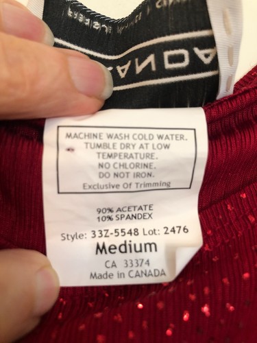 Ladies Top - "Baranda" Red Sleeveless Glittery - Medium, Canada - Picture 3 of 10