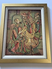 Ricardo Maya Original Painting Authentic Cuban Modernist Nicaragua Abstract 16"