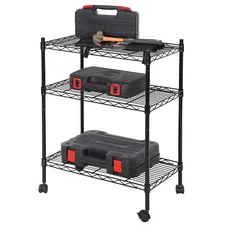 Pro 3-Shelf Shelving Storage Unit 2" Wheel Casters Organizer Wire Rack 