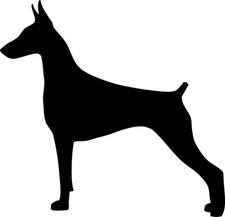 4" Doberman Silhouette Decal Window Sticker Car Decor Dog Dobe Dobie Pet Paw