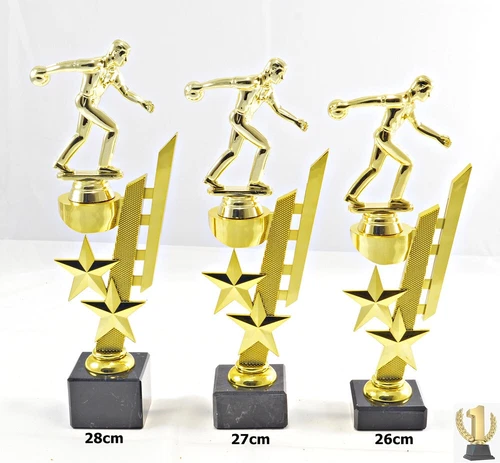 Kegeln-Kegler-Bowling- Trophäe / Pokal 3er set oder einzeln incl. Beschriftung