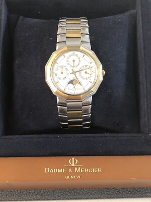 Baume & Mercier Triple Calendar Moon-Phases 18KYG & SS | eBay