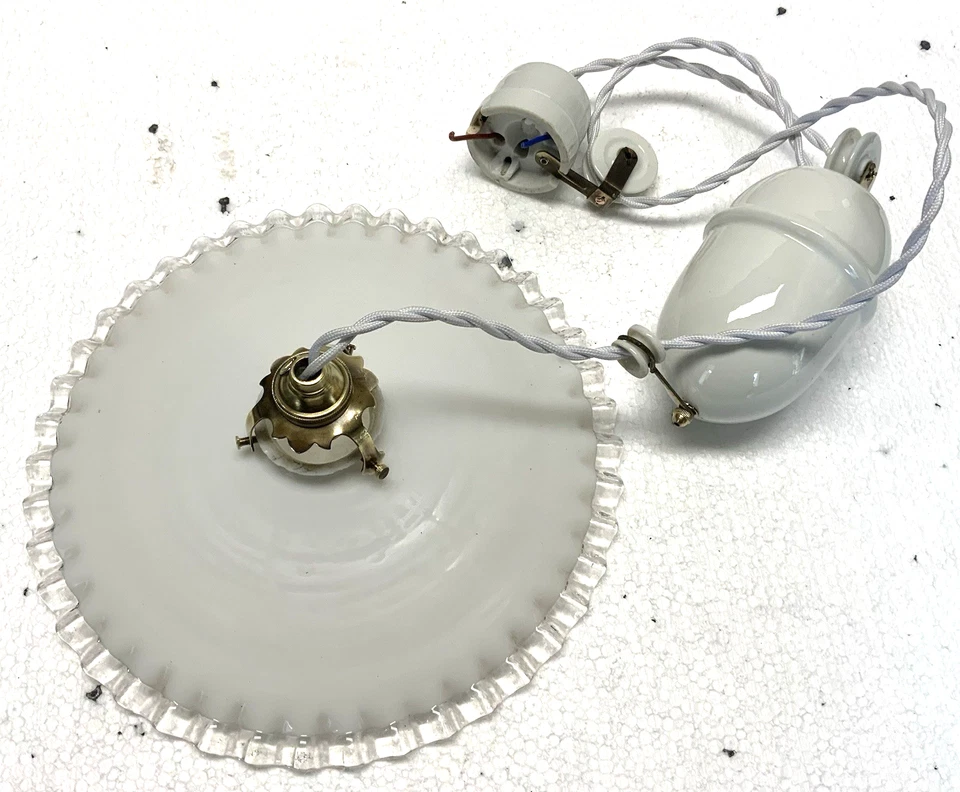 Ancien LUSTRE " MONTE ET BAISSE " porcelaine XIXème - Photo 4/4