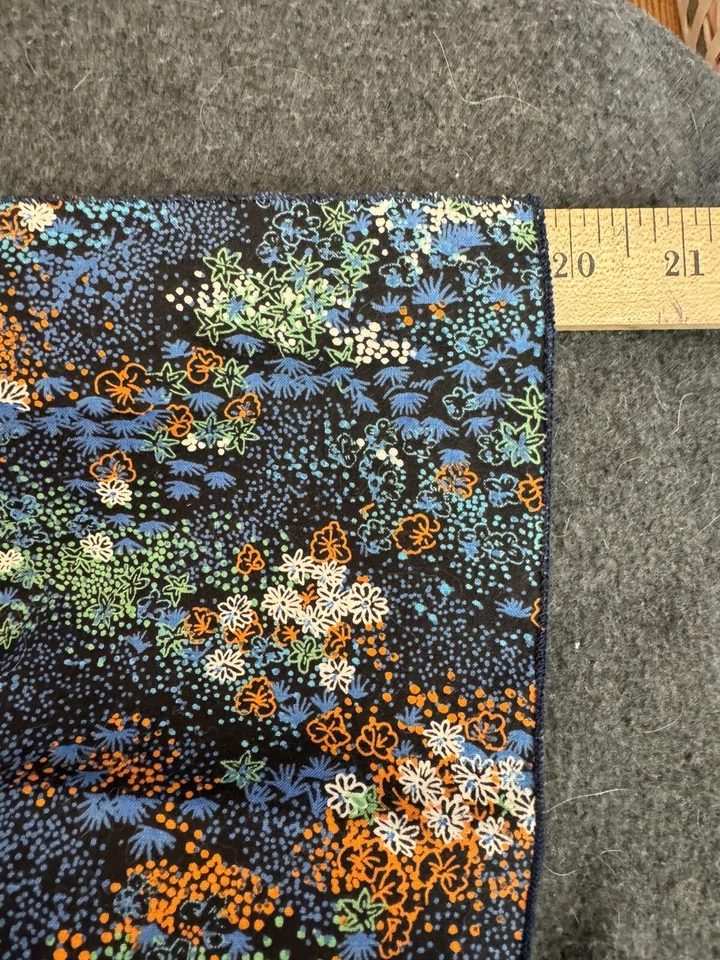 Servilleta Oscura Vintage Negro Azul Naranja Flores Fondo Abstracto Cuadrado Foto 4 de 4