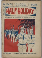 BASEBALL UPTON SINCLAIR  THE HALF-HOLIDAY #25 CLIF FARADAY SCARCE DIME NOVEL