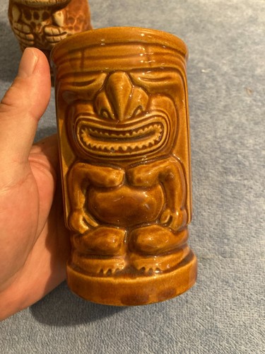 VINTAGE ORCHIDS OF HAWAII - TIKI DRINK MUGS (3) R-91 AND R-3 WITH GREEN EYES - Picture 6 of 14