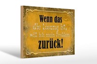 Holzschild Spruch 30X20Cm Wenn Das LöSung Problem ZurüCk Deko Schild Wooden Sign