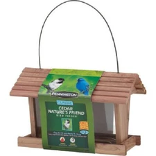Wild Bird Feeder 3 Lbs Capacity Pennington Cedar Hanging Feeders Viewing Window