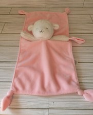 Carters Baby Lamb Sheep Plush Lovey Security Blanket Pacifier Holder White Pink