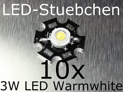 MARKENLOS 10x 3W High-Power LED Warmweiss 700mA