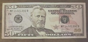 US 2013 Rare  $50 bill with fancy serial number 95.9% Very Cool.