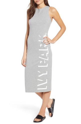 NWT Ivy Park Back Slit Shadow Logo Midi 