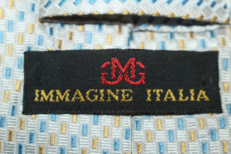 Corbata de seda IMMAGINE ITALIA hecha en Italia F59373 Foto 4 de 4