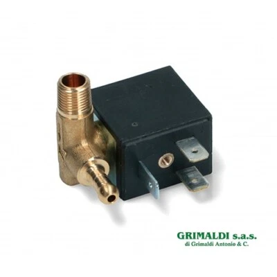 OLAB ELETTROVALVOLA FERRO DA STIRO ATTACCO MASCHIO 1/8 4W 220V PORTAGOMMA 90° DESTRO