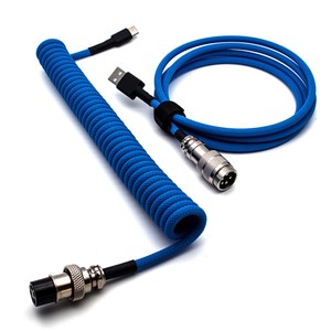 Custom Coiled Type C Cable Split For Neon Blue Ducky One 2 Mini Keyboard Aviator Ebay