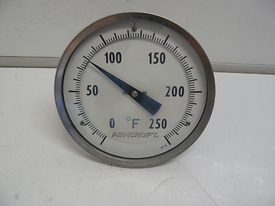 ASHCROFT 0-250 DEGREE F BIMETAL THERMOMETER 4 1/2'' DIAL 3'' STEEM NEW