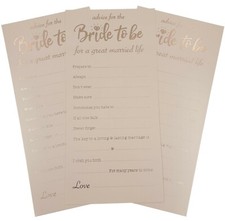 10 Advice for the Bride Cards Hen Party Games Bridal Shower Wedding Rose Gold 