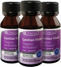 De La Cruz 1% Gent Violet Skin Antiseptic (Violeta Genciana) 1 OZ, 10/27 3 PACK
