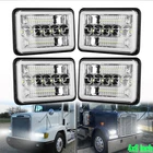 4Pcs 4x6" LED Headlights Sealed Hi/Lo DRL Beam For Freightliner FLD120 112 FLD