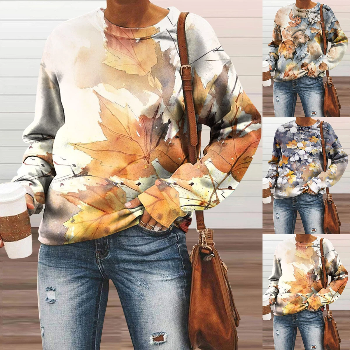 Distressed plus Size Sweatshirt Womens Sweatshirts Collection Large Print  Casual