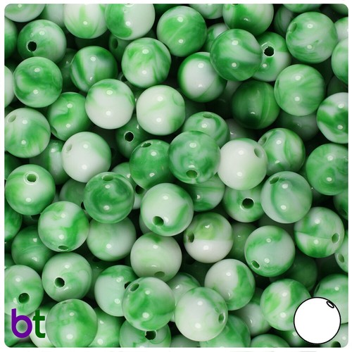 BeadTin Marbled 10mm Round Plastic Craft Beads (100pcs) - Color choice - 第 6/12 張圖片