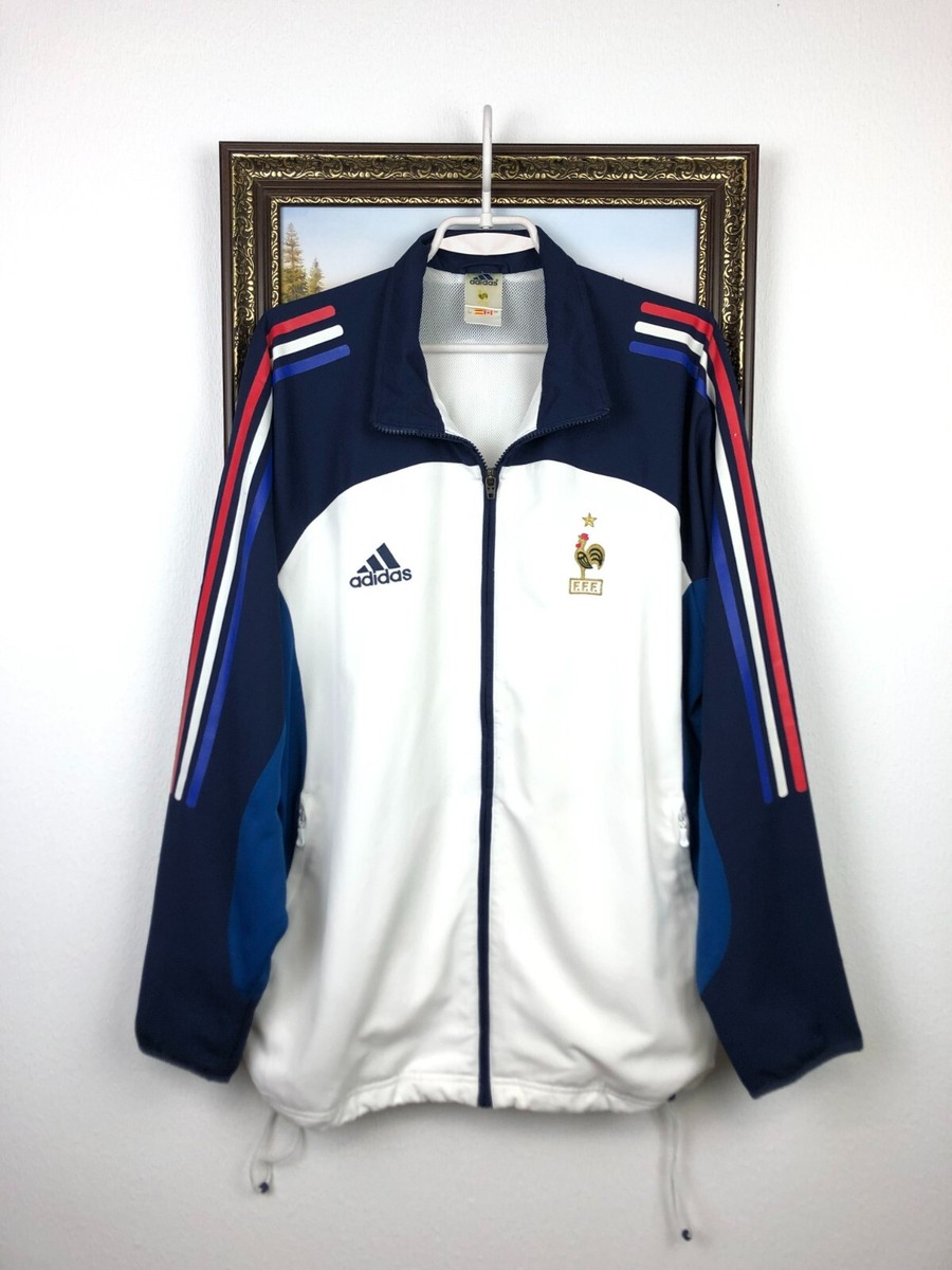 Vintage 90's Adidas France Football Jacket Soccer Track Top Mens