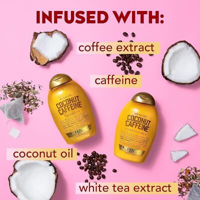 Caffeine Shampoo Enhancing Coconut Oil 13 oz, Hair Growth, Thickening Hair Loss