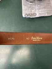 40 Don Hume B125 Trouser Belt 1.5 in Black Leather Brown Interior Vintage