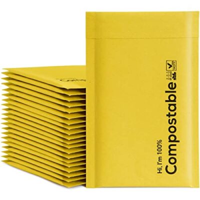 6x10 inch Biodegradable Bubble Mailers,25 Count #0 Compostable Padded Packaging