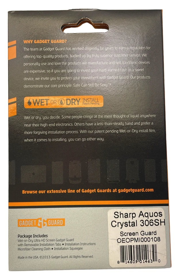 Gadget Guard Screen Protector for Sharp Aquos Crystal 306 SH - Clear - Image 2 of 4