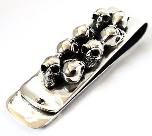 GRAVEYARD SKULL SOLID STERLING 925 SILVER MONEY CLIP | eBay 