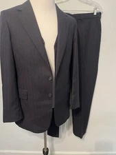 Townsman Strawbridge & Clothier Wool Navy Pinstripe 3 Pc Suit 38R 28X31"