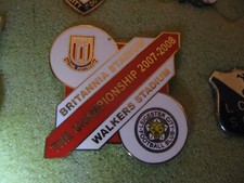 RARE OLD 2007 LEICESTER CITY v STOKE FOOTBALL CLUB (30) ENAMEL BROOCH PIN BADGE