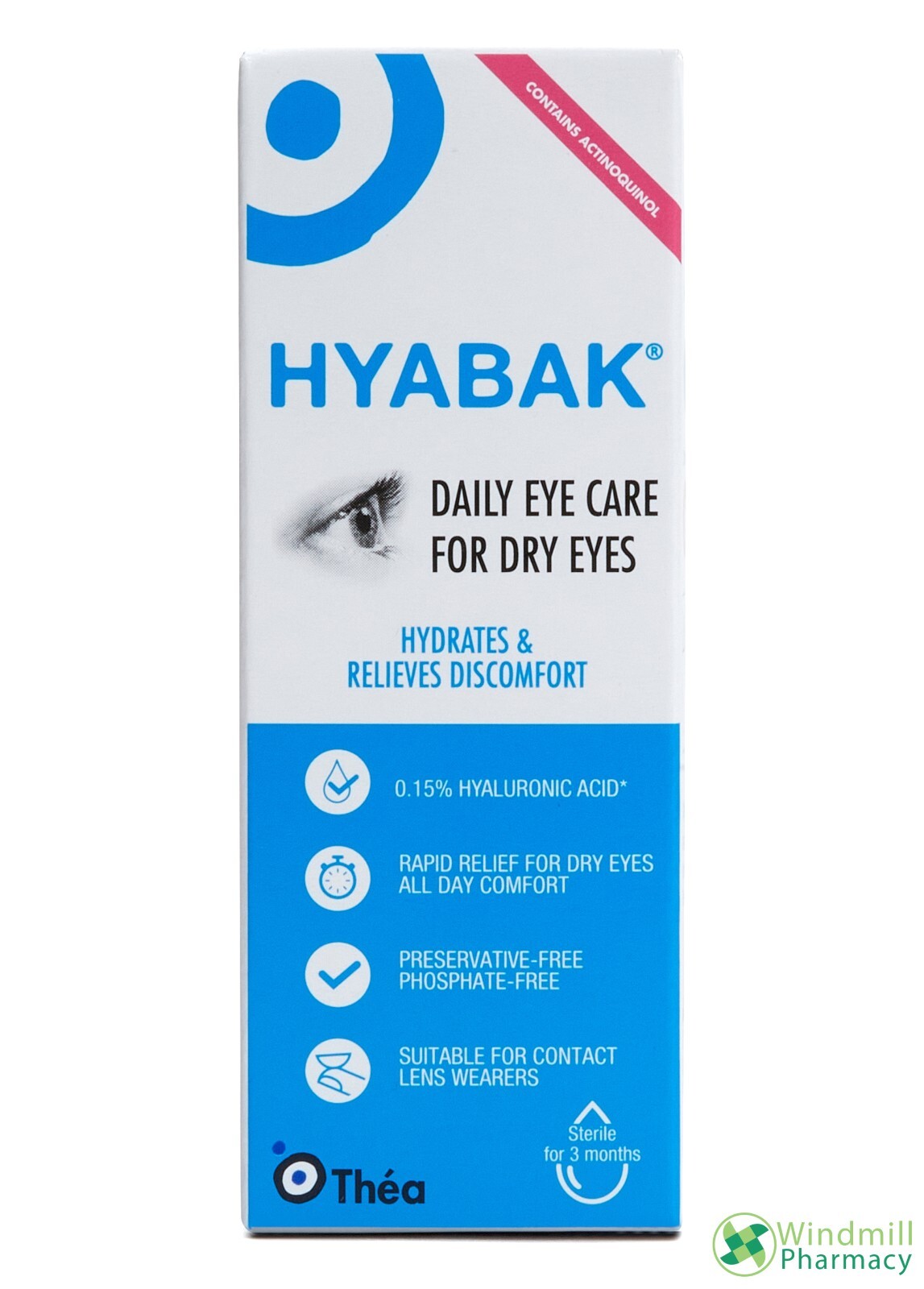 Hyabak Eye Drops for Dry Eyes Preservative Free Lubricant 10ml