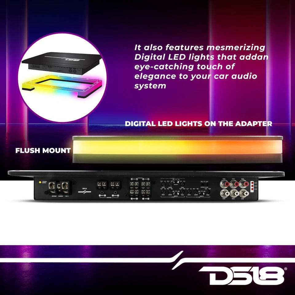 Amplificador DS18 6 Canales con Montaje Al Ras Acrílico Cubierta Digital Sueño Luces LED Foto 3 de 4