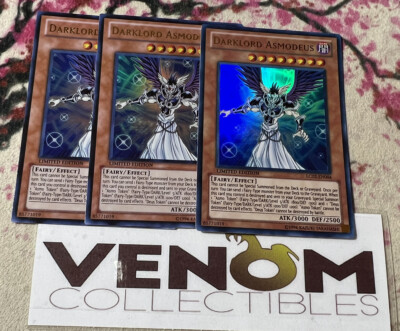 3x (M/NM) - Darklord Asmodeus - LC02-EN004 - Ultra Rare - Limited