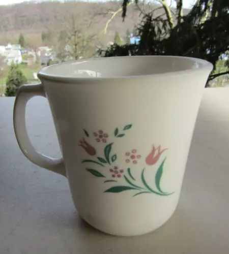 Vintage Corning Ware Rosemarie Pink Tulip Tea Coffee Cup- USA ~ 3 3/8 DIA