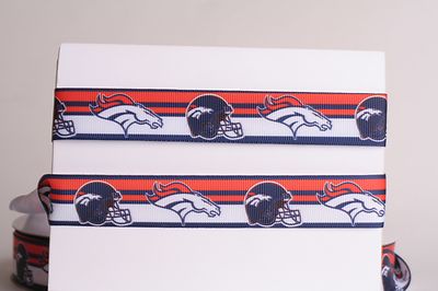 DENVER BRONCOS 7/8'' GROSGRAIN RIBBON 1, 3, 5, 10 YARDS FOOTBALL SHIP FROM USA