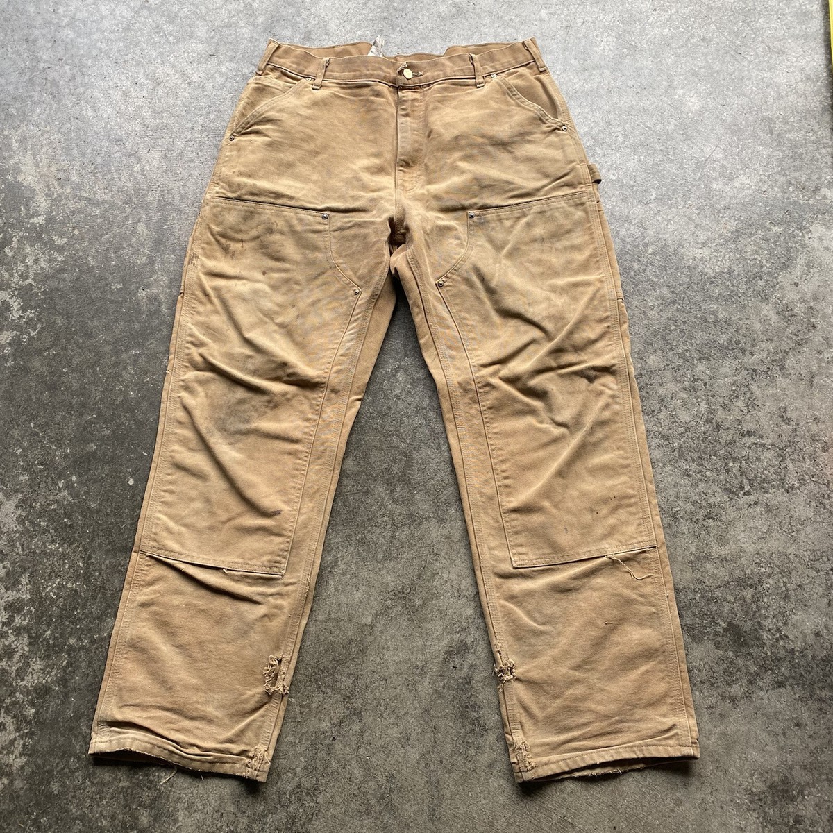 Vtg Carhartt Double-Knee Dungaree Carpenter Pants Distressed