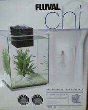 Fluval Chi 5 Gallon Aquarium Modern Waterfall Feature w/ Lights Accessories