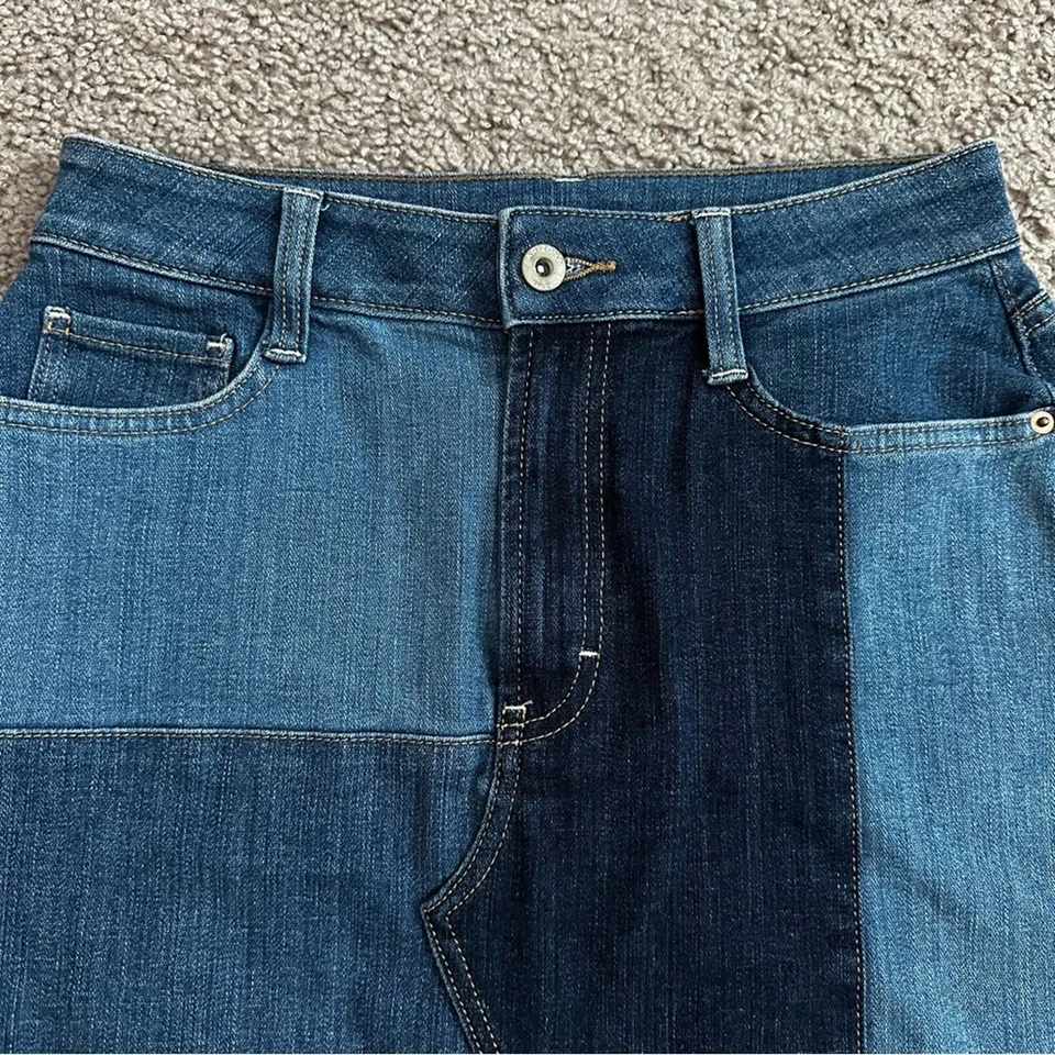 Falda Arizona Jean Co Denim Patchworks para mujer 7 Foto 3 de 4