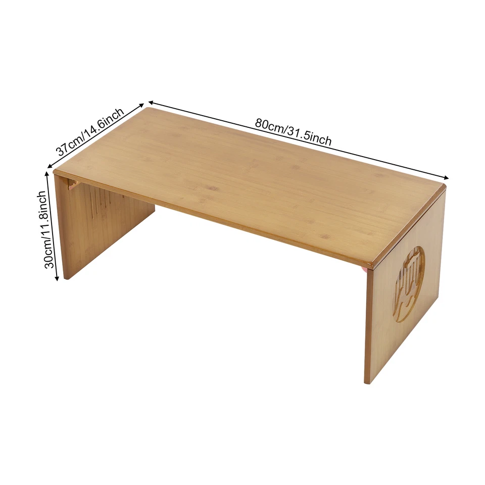Tawny Foldable Floor Table Bamboo Folding Coffee Table Without Assembly 13.22lbs - Image 3 of 4