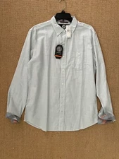 Weatherproof Vintage Sterling Blue Button Front Shirt with Pocket Size M