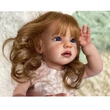 28in Painted Reborn Baby Doll Kit Lifelike Girl Toddler Handmade Rooted Hair Toy