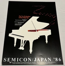 VTG 1986 SEMICON SEMI Semiconductors Tokyo Japan Technology Tech Computer Poster