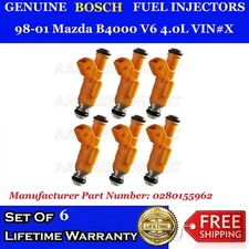 ✅ 6x OEM Bosch Fuel Injectors for 98-01 Mazda B4000 V6 4.0L VIN#X 0280155962