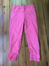Vintage 80s 90s Dolfin Corporation Hot Pink Nylon Track Jogging Pants M 34x30