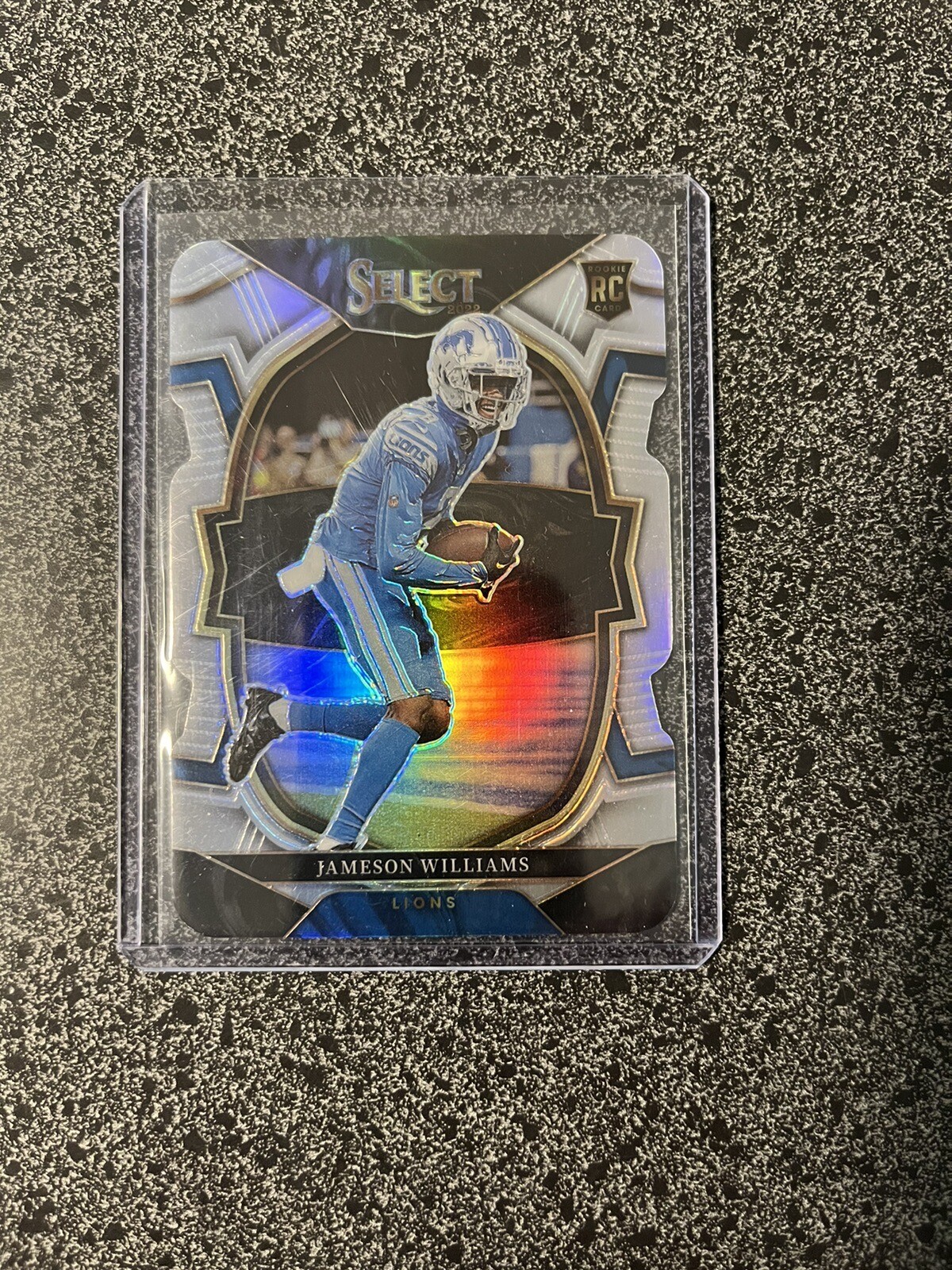 Jameson Williams 2022 Die-Cut Select Silver Prizm Concourse RC Detriot Lions